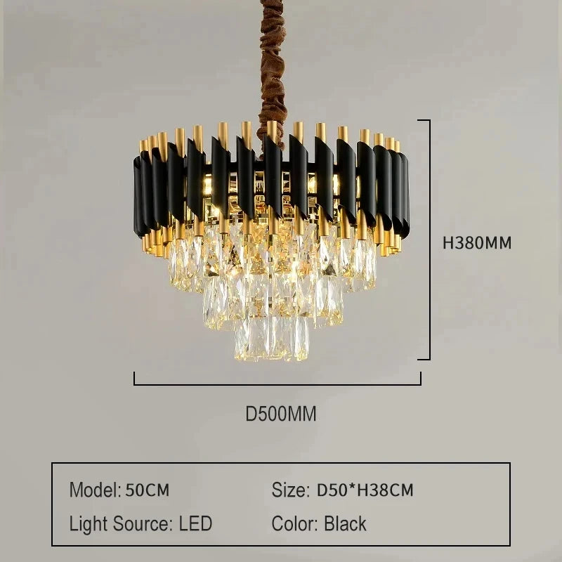 LIMIT LIGHT Luxury Crystal Chandelier LED Pendant Light Living Room