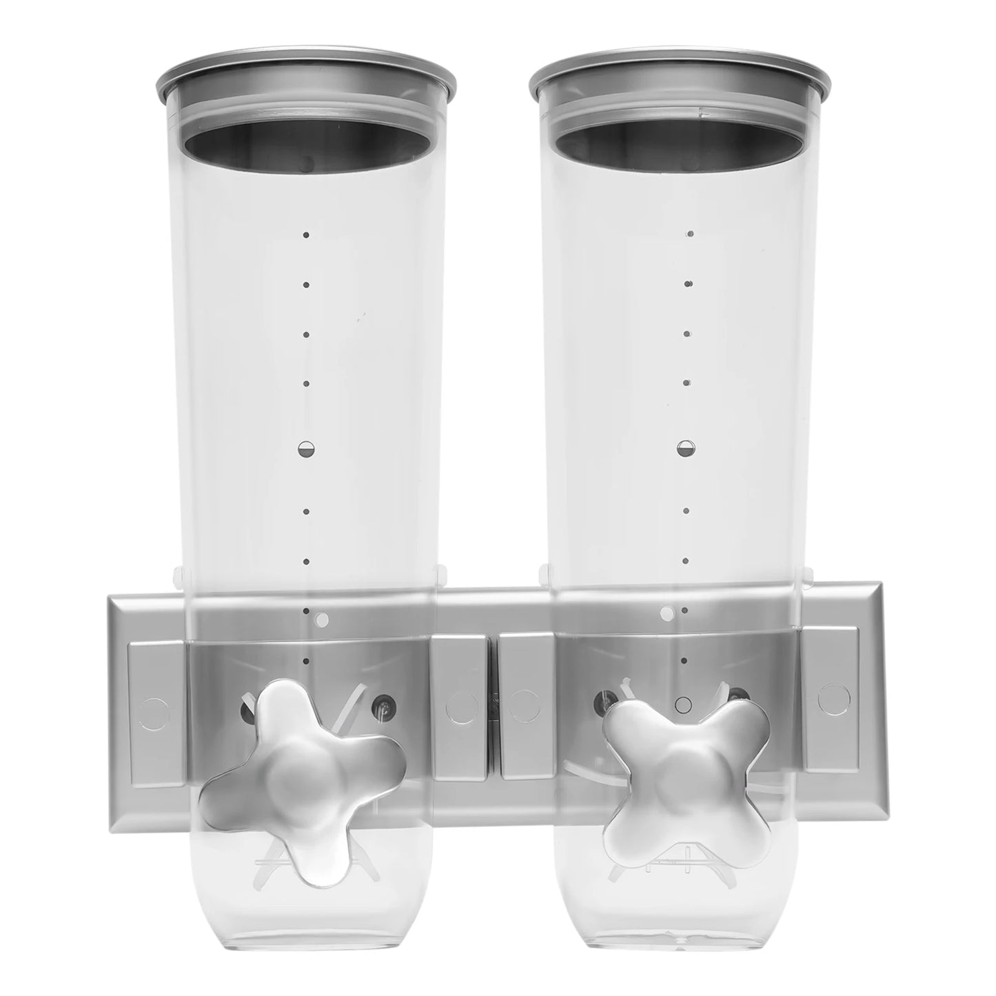 Hign-concerned Wall Mount Food Dispenser DualBucket Dry Food Storage Organizer