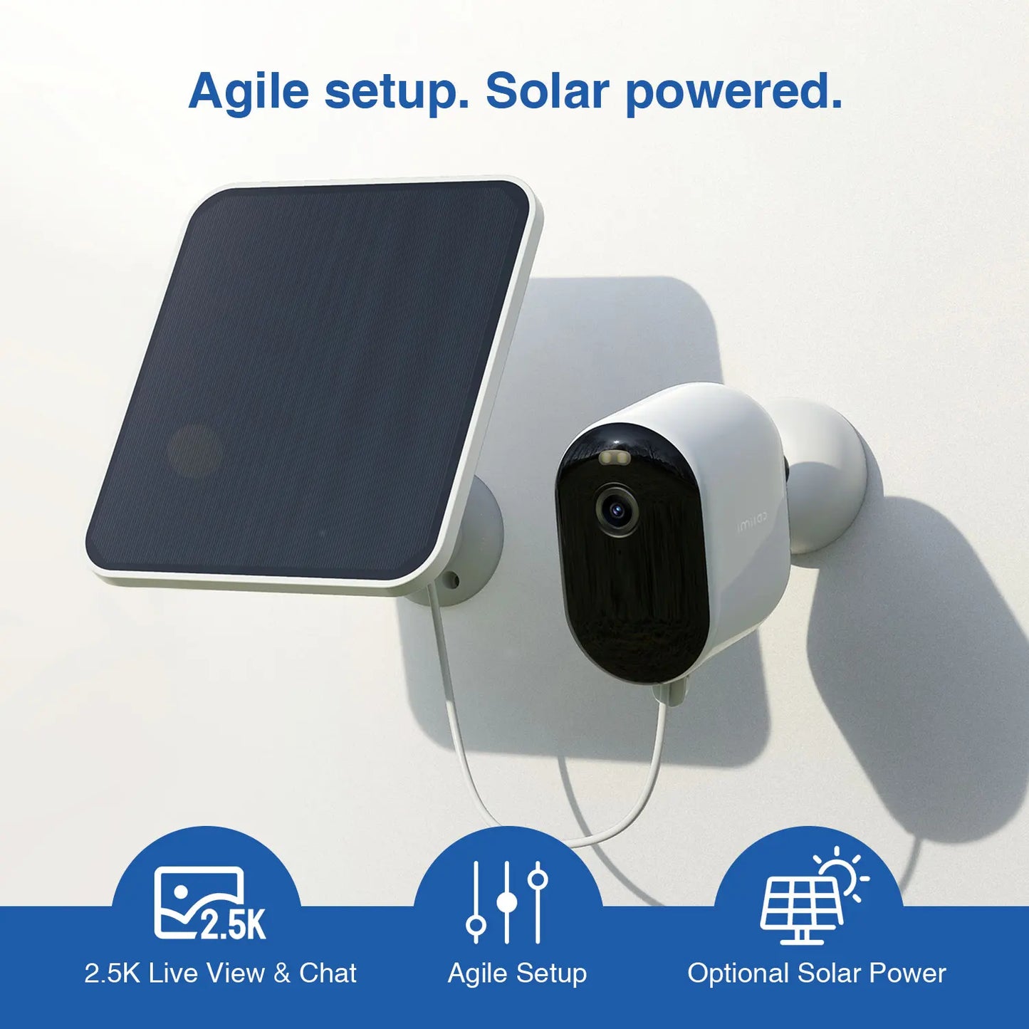 IMILAB Solar Outdoor WiFi Camera 2.5K Surveillance With 5200mAh Battery
