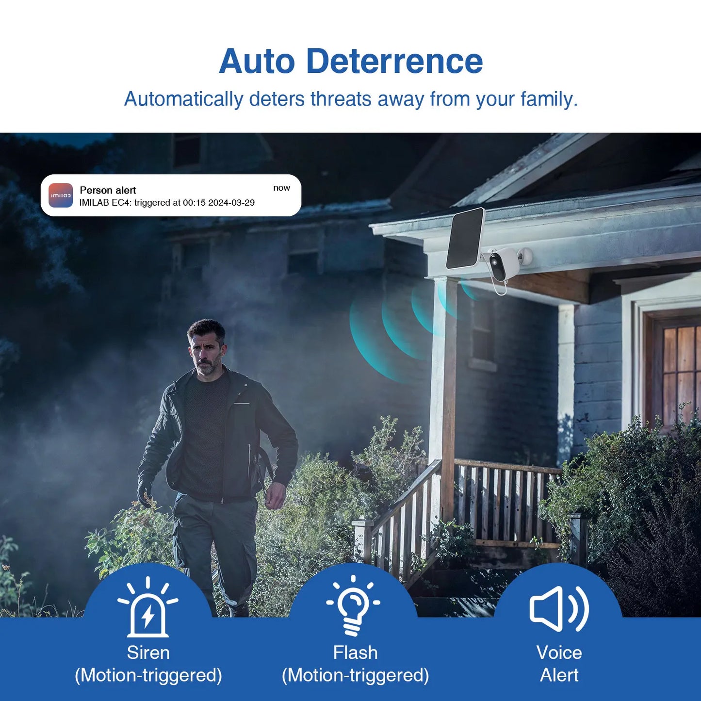 IMILAB Solar Outdoor WiFi Camera 2.5K Surveillance With 5200mAh Battery