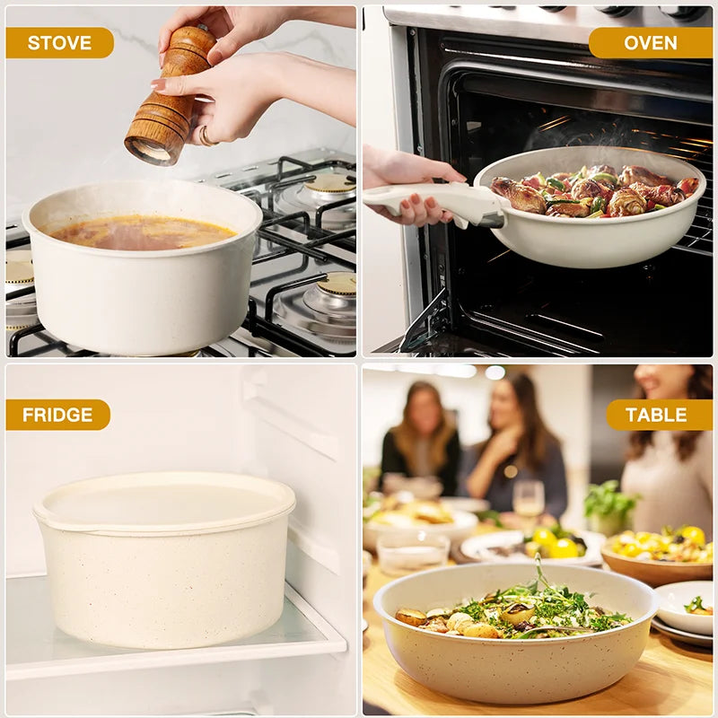 Astercook 21-Piece Non-Stick Ceramic Cookware Set