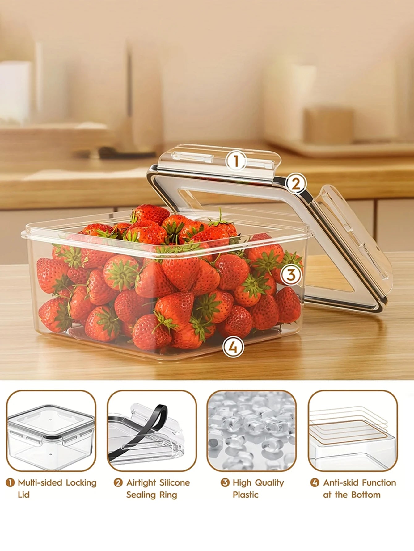 Transparent 24pc Refrigerator Sealed Jars Microwave Safe PP Containers
