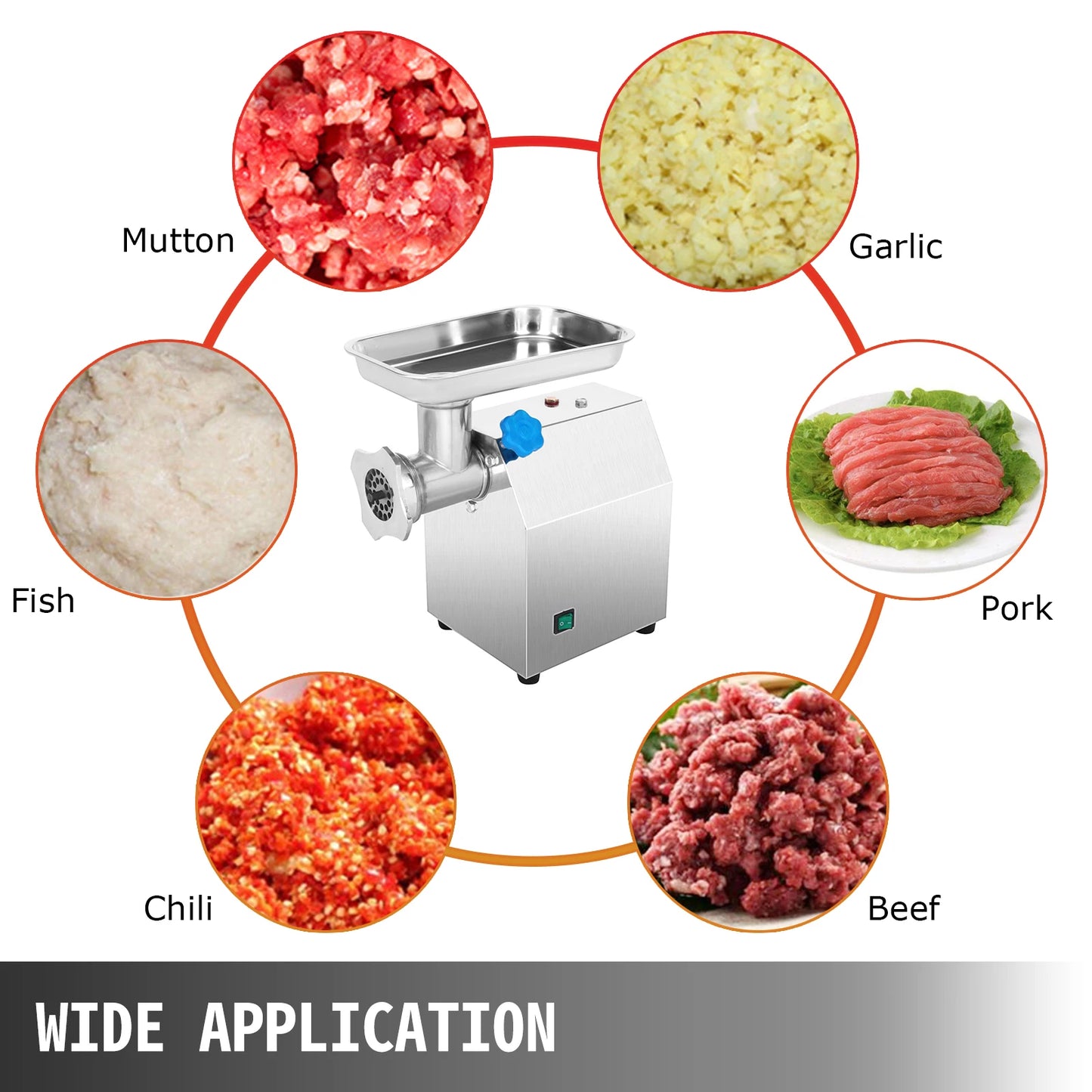 SucceBuy 250Kg Per Hour Electric Meat Grinder Sausage Maker Machine