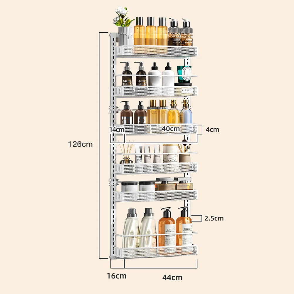 HiMISS 6-Tier Over The Door Pantry Organizer With Adjustable Baskets
