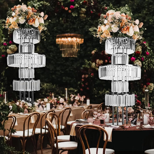 High-Concerned Crystal Flower Stands 5 Tiers Centerpiece