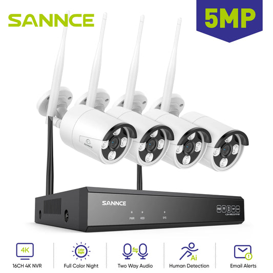 SANNCE 5MP WiFi CCTV System 10 Channel NVR Security Kit