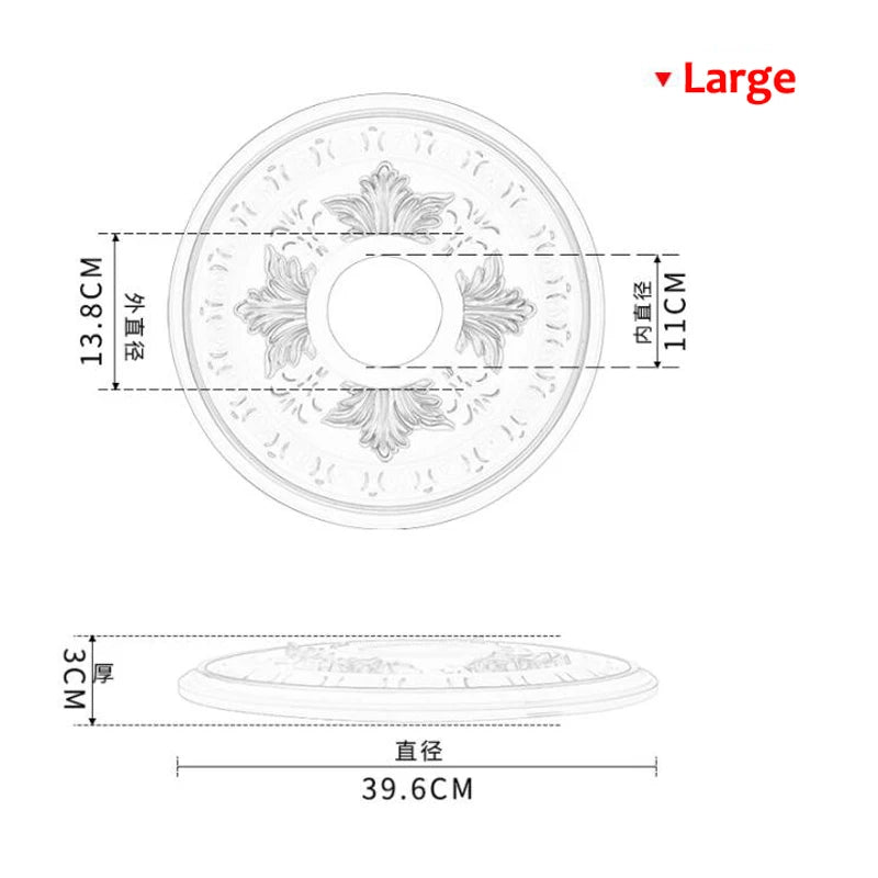 DXLYMYUC Retro European Style ABS Round Light Plate Wall Ceiling Sticker