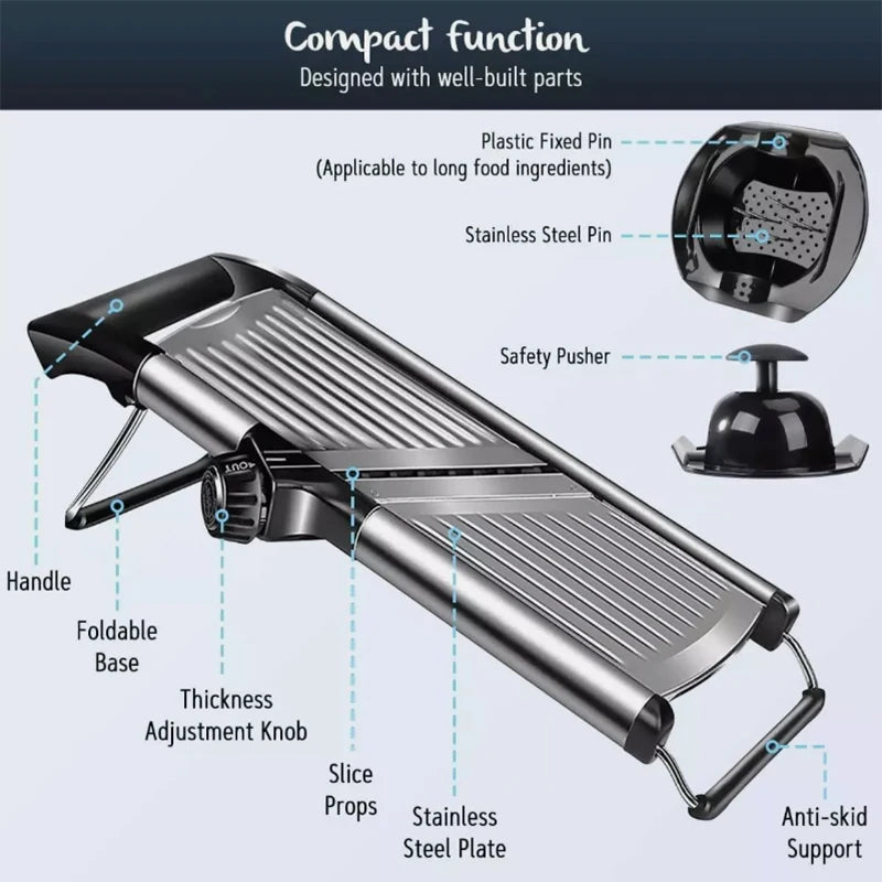 OMESER W1027 Adjustable Stainless Steel Vegetable Slicer Chopper