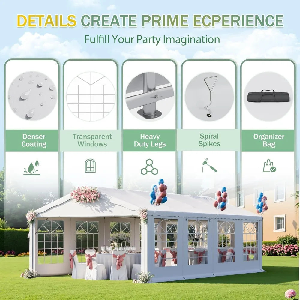 Heavy Duty Outdoor Party Tent With Removable Sidewall