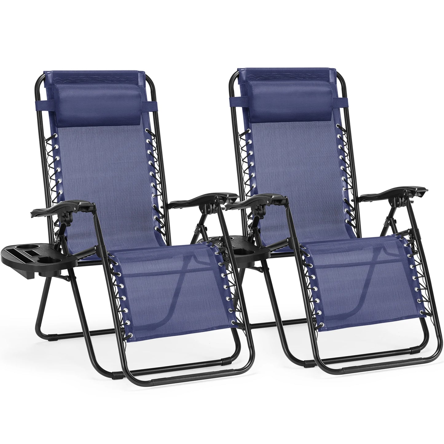JHK Zero Gravity Recliner Set of 2 Portable Patio Chairs