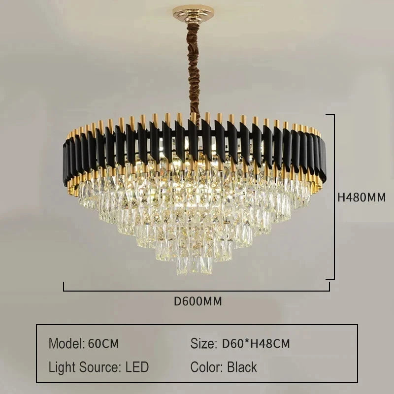 LIMIT LIGHT Luxury Crystal Chandelier LED Pendant Light Living Room