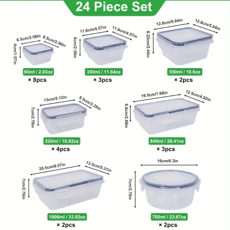 Hign-concerned BPA Free 24 Containers Food Storage Set With Lids