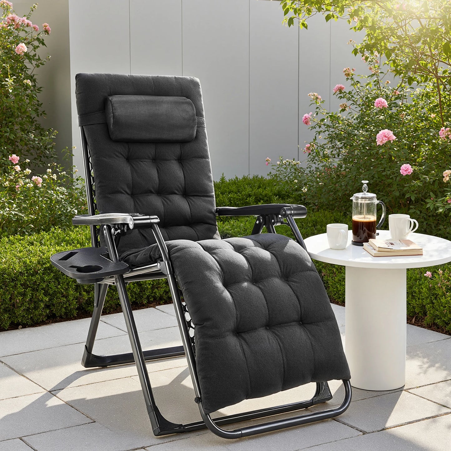 JHK Zero Gravity Recliner Set of 2 Portable Patio Chairs