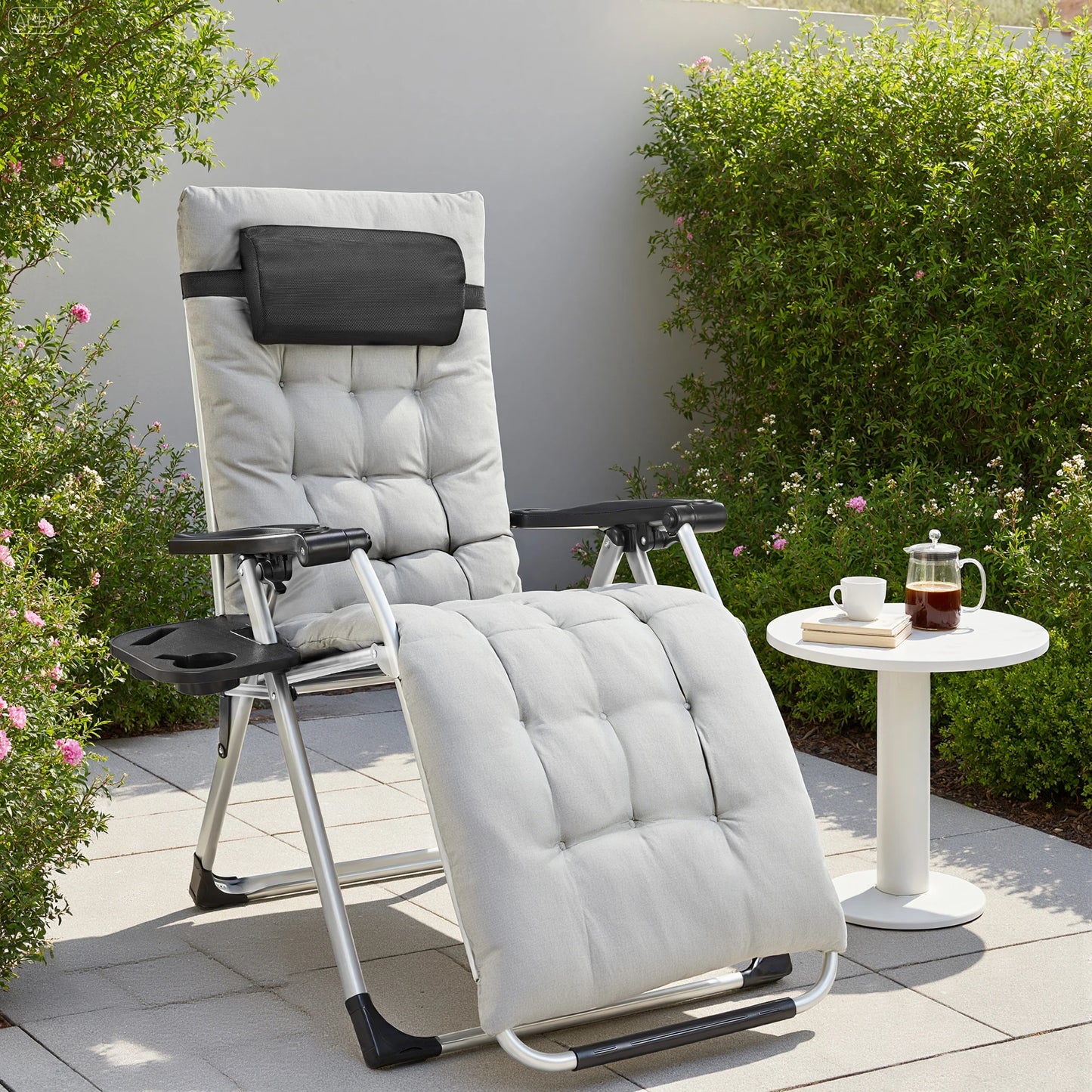 JHK Zero Gravity Recliner Set of 2 Portable Patio Chairs