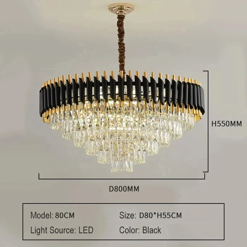 LIMIT LIGHT Luxury Crystal Chandelier LED Pendant Light Living Room