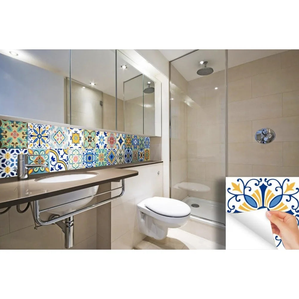 GSS Designs 24 Pack Talavera Tile Stickers for Backsplash