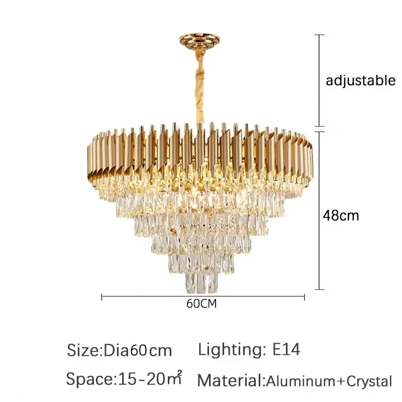 LIMIT LIGHT Luxury Crystal Chandelier LED Pendant Light Living Room