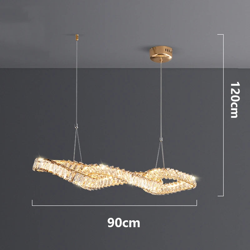 Yushe Luxury Crystal Pendant Lights For Living Room And Dining