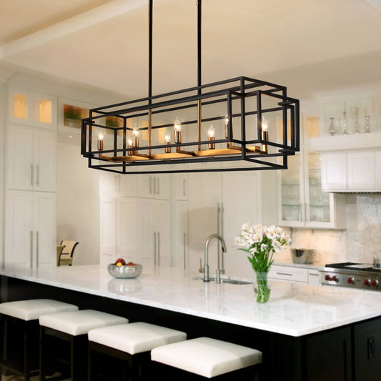 LovingC Retro Industrial Chandelier For Dining Room And Kitchen