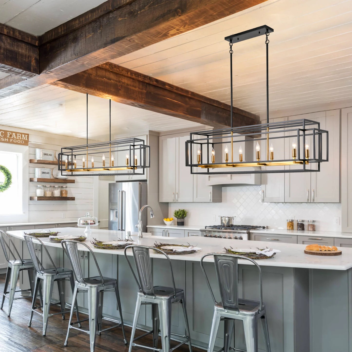 LovingC Retro Industrial Chandelier For Dining Room And Kitchen