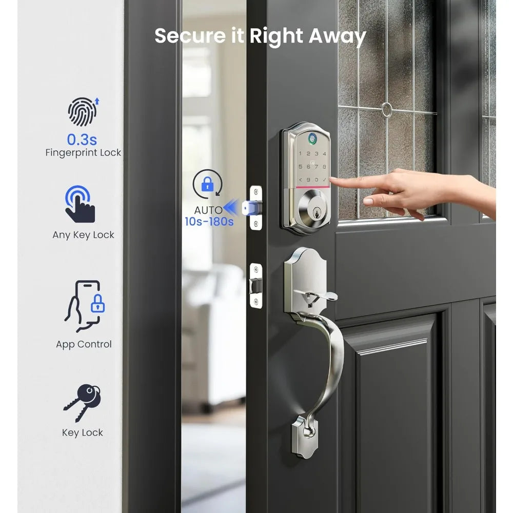 Kankeirr Fingerprint Smart Front Door Lock With App Control