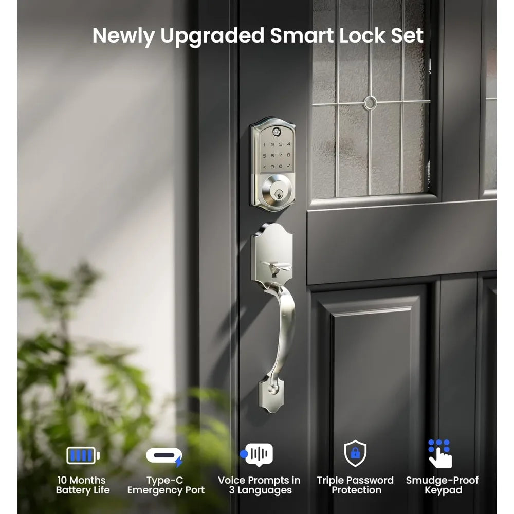 Kankeirr Fingerprint Smart Front Door Lock With App Control