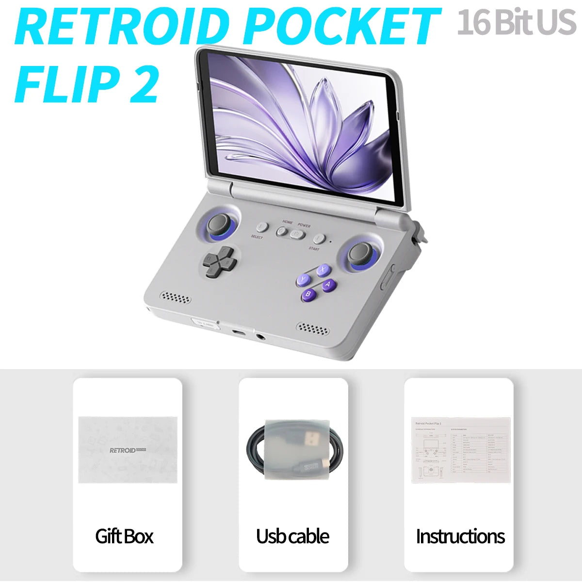 Retroid Pocket Flip2 Handheld Game Console Android PSP PS2