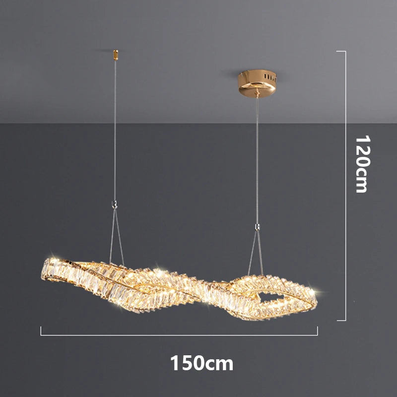 Yushe Luxury Crystal Pendant Lights For Living Room And Dining