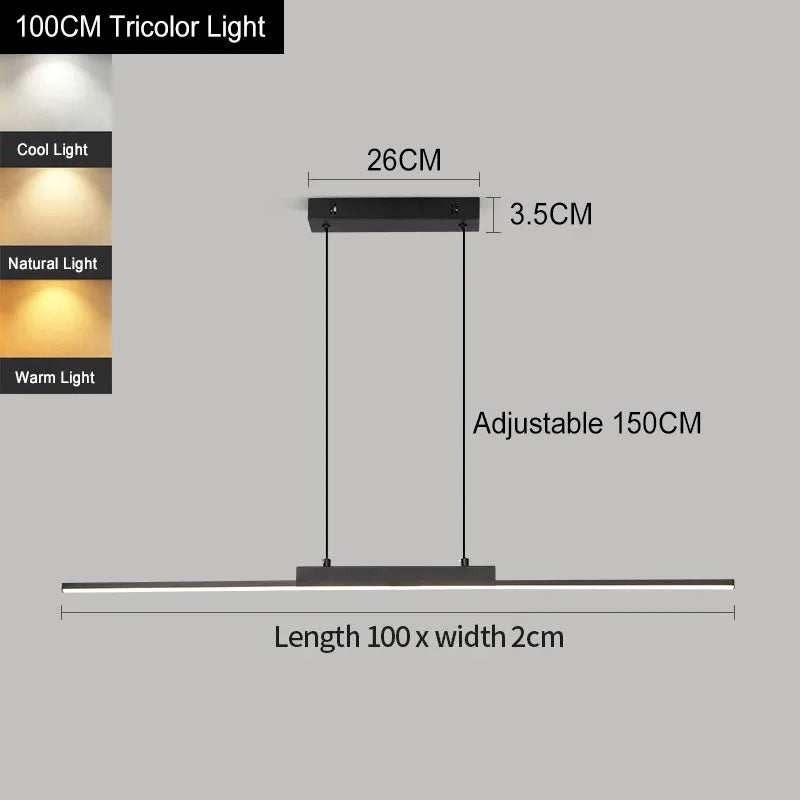 CETANT LED Pendant Lamp Modern Minimalist Stripe Ceiling Light