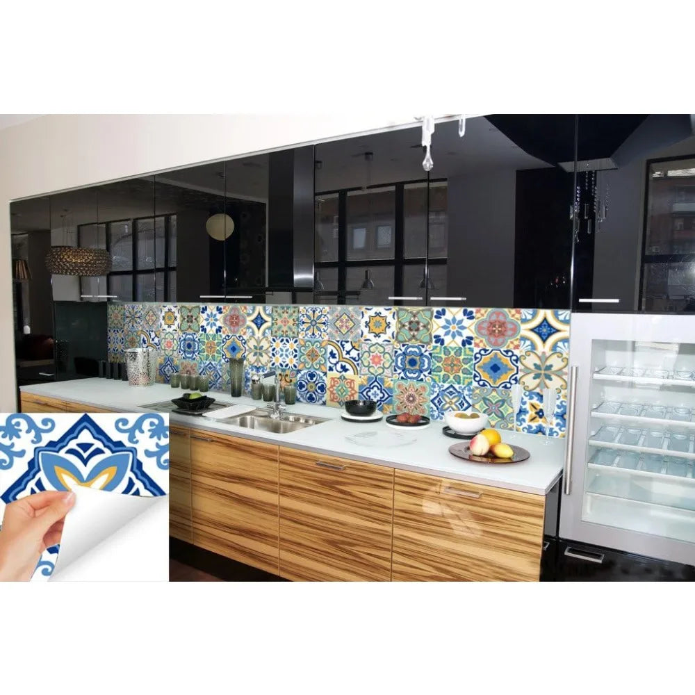 GSS Designs 24 Pack Talavera Tile Stickers for Backsplash