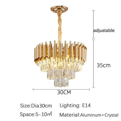 LIMIT LIGHT Luxury Crystal Chandelier LED Pendant Light Living Room