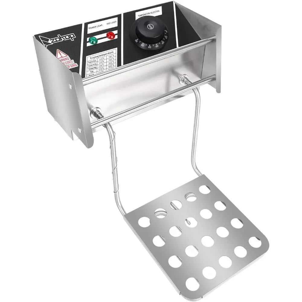 RUIHONG 2500W Electric Deep Fryer Stainless Steel Countertop Basket