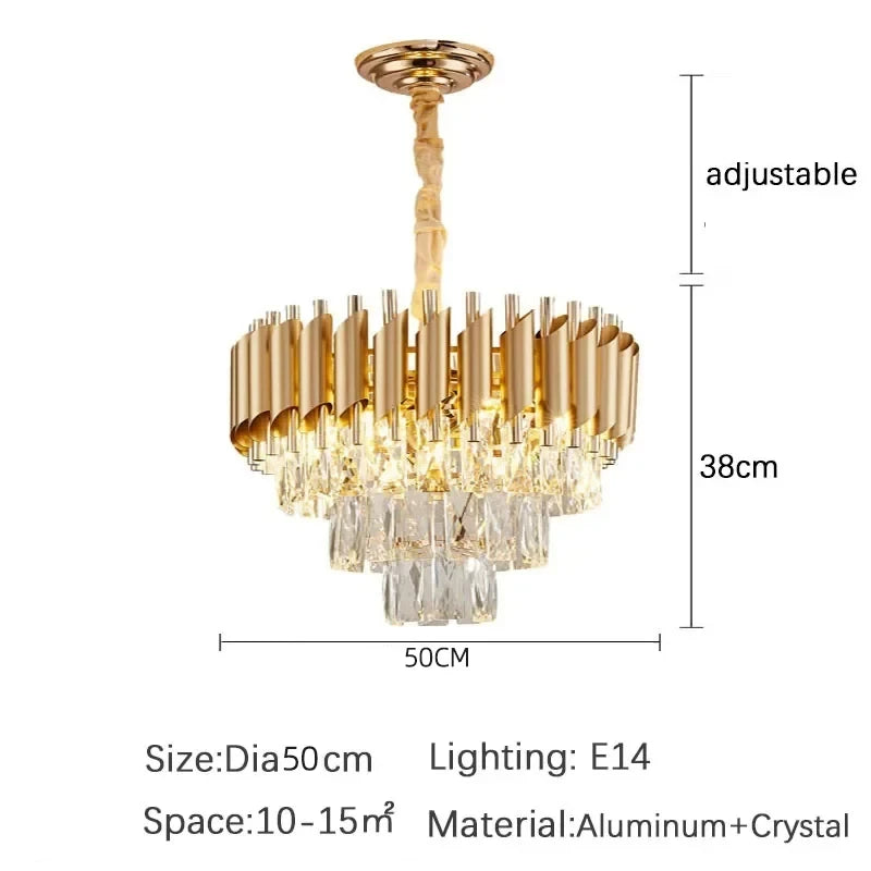 LIMIT LIGHT Luxury Crystal Chandelier LED Pendant Light Living Room
