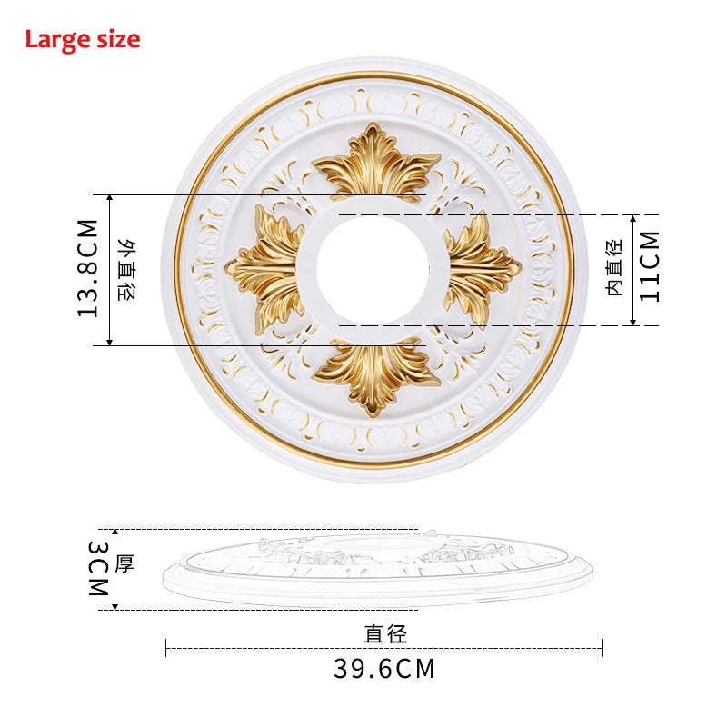 DXLYMYUC Retro European Style ABS Round Light Plate Wall Ceiling Sticker