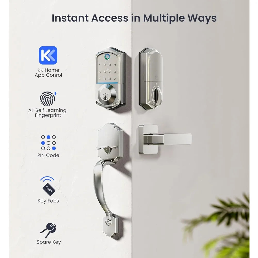 Kankeirr Fingerprint Smart Front Door Lock With App Control