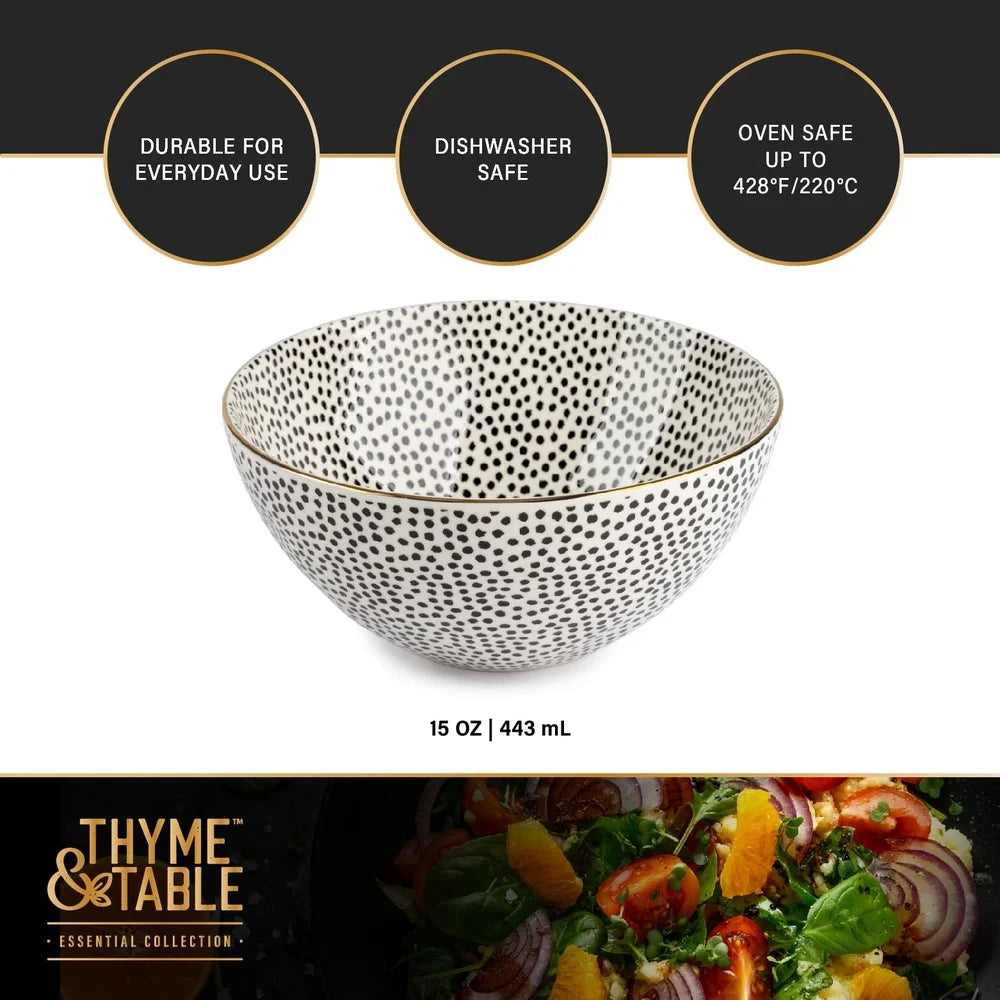 Stoneware Bowl Ceramic Serving Dish Microwave And Dishwasher Safe