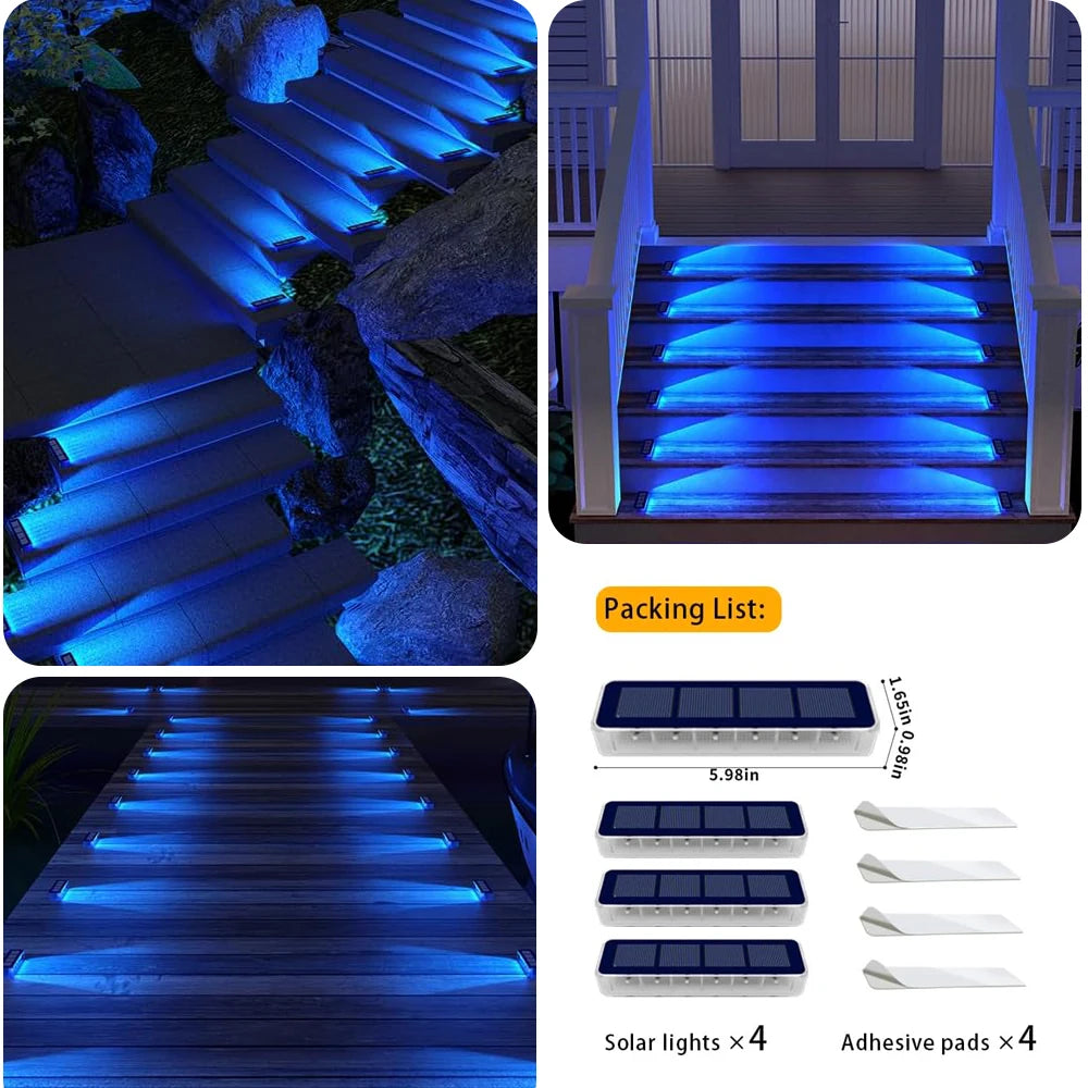 Outdoor Solar Deck Lights LED IP68 Waterproof Auto On Off Driveway Lighting