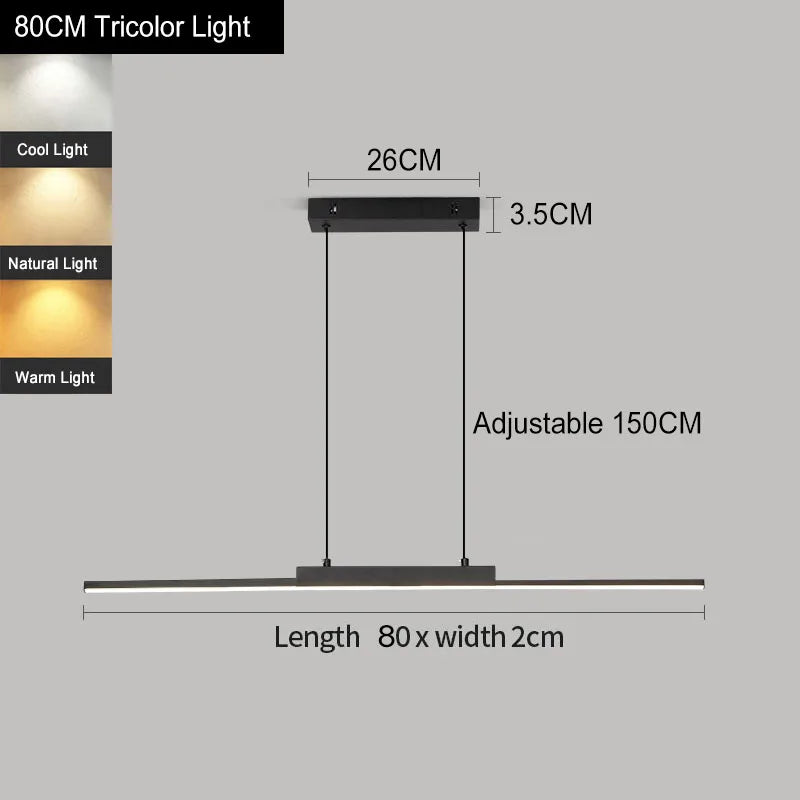 CETANT LED Pendant Lamp Modern Minimalist Stripe Ceiling Light