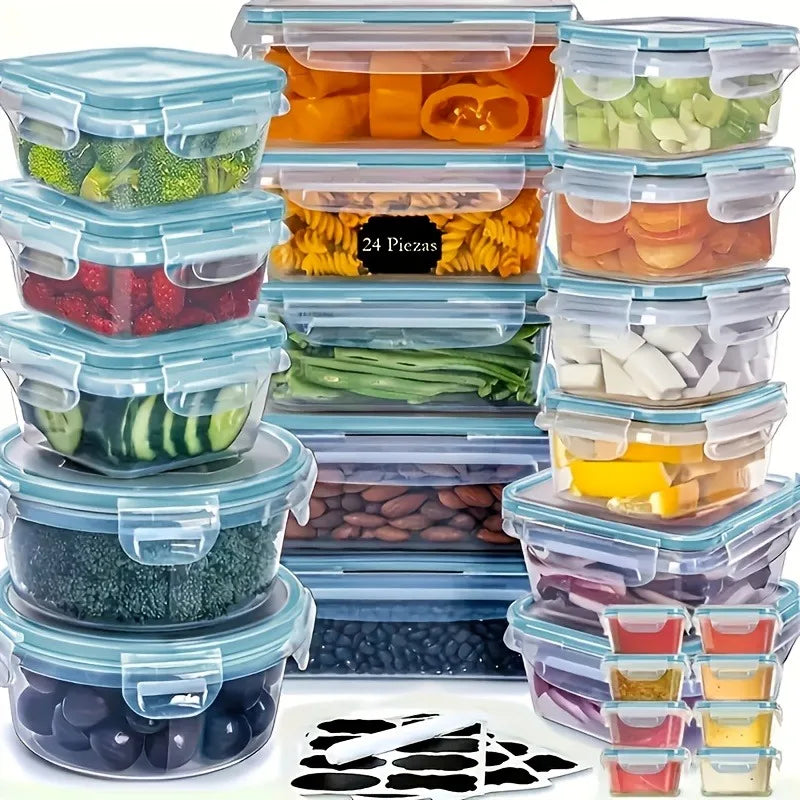 Hign-concerned BPA Free 24 Containers Food Storage Set With Lids