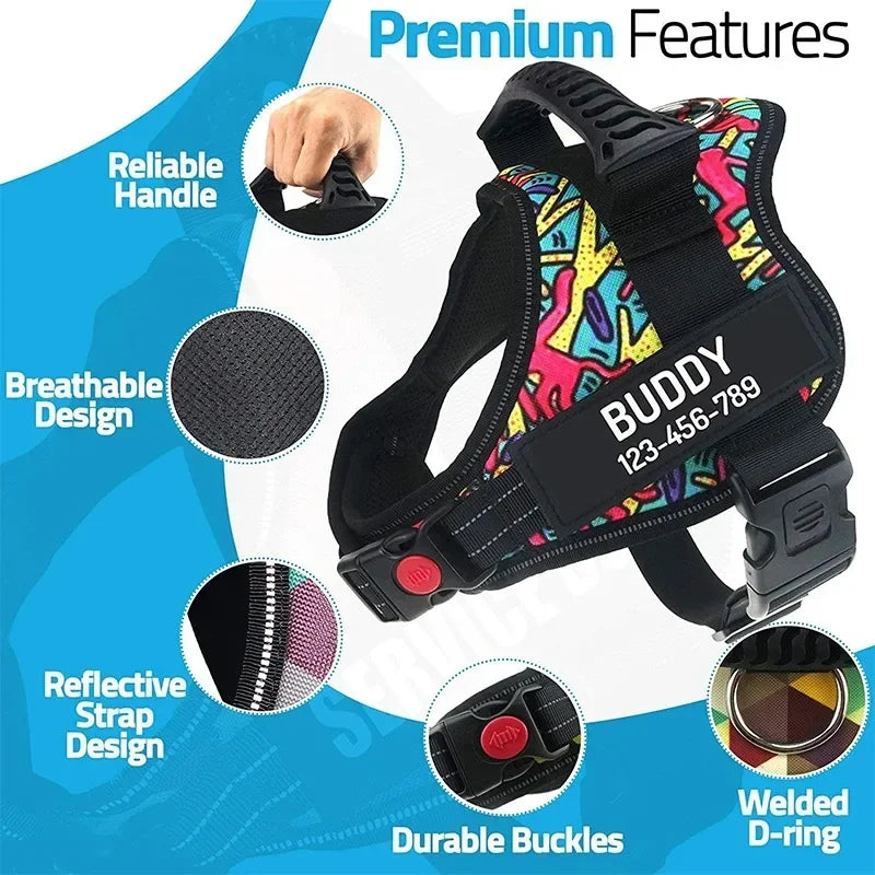 Zhejiang No Pull Dog Harness With Custom Name And Phone