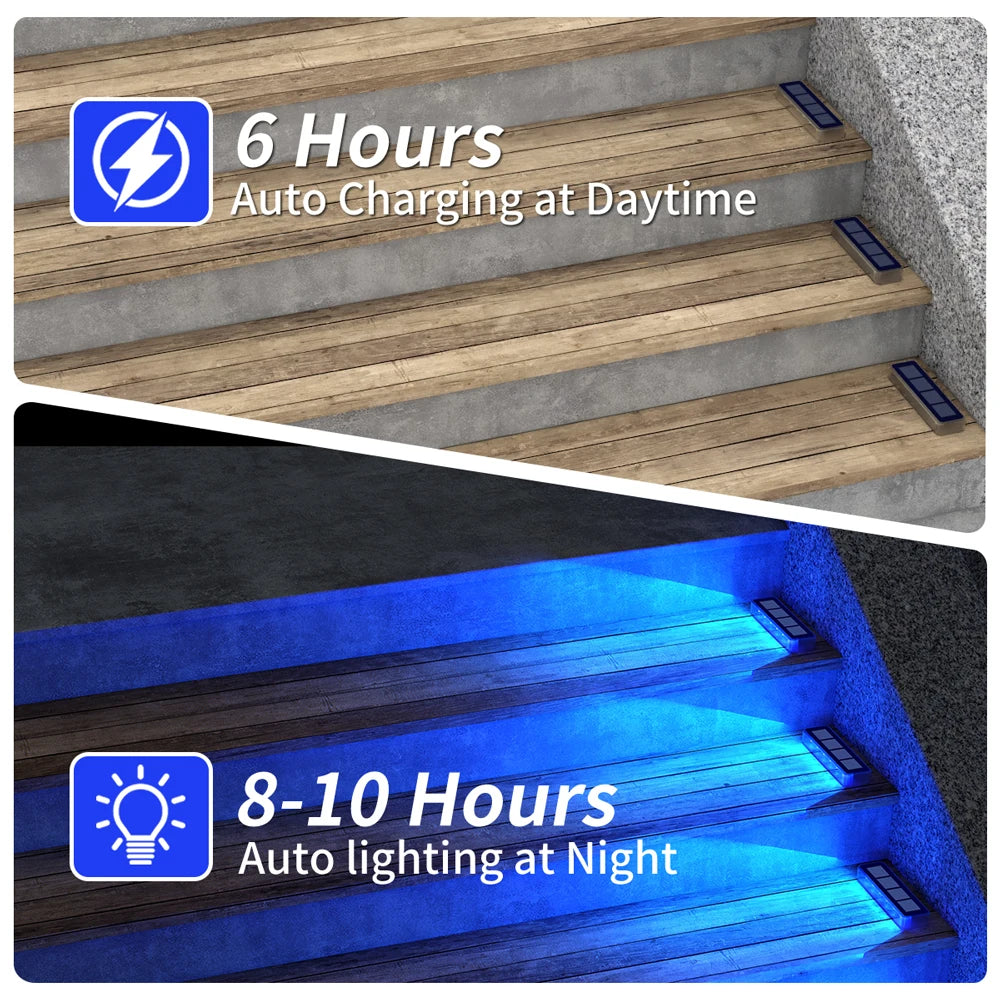 Outdoor Solar Deck Lights LED IP68 Waterproof Auto On Off Driveway Lighting