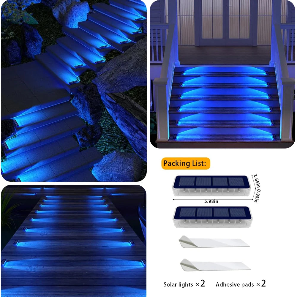 Outdoor Solar Deck Lights LED IP68 Waterproof Auto On Off Driveway Lighting