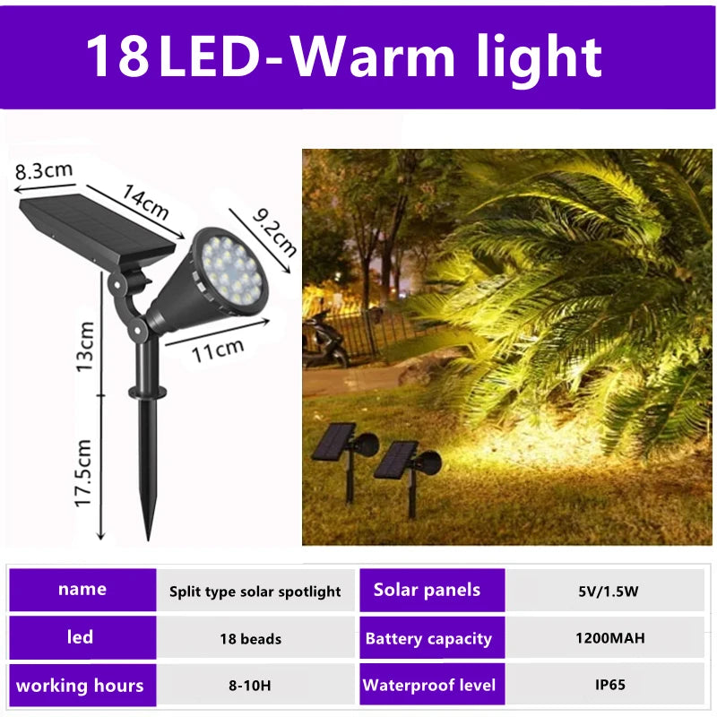 Solar LED Landscape Spotlight For Pathway Outdoor Decor