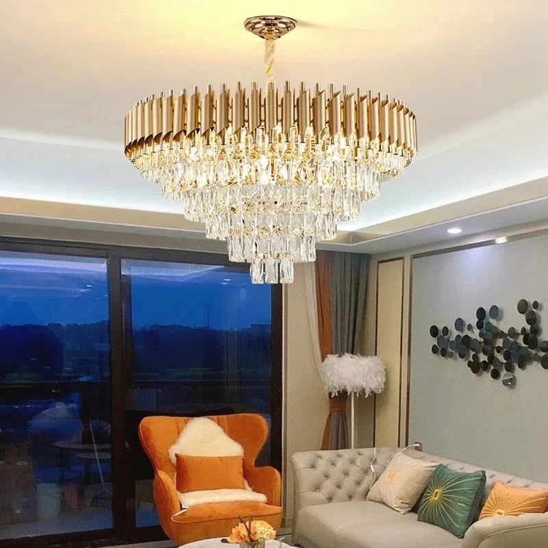 LIMIT LIGHT Luxury Crystal Chandelier LED Pendant Light Living Room