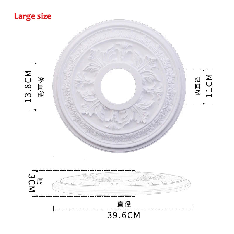 DXLYMYUC Retro European Style ABS Round Light Plate Wall Ceiling Sticker