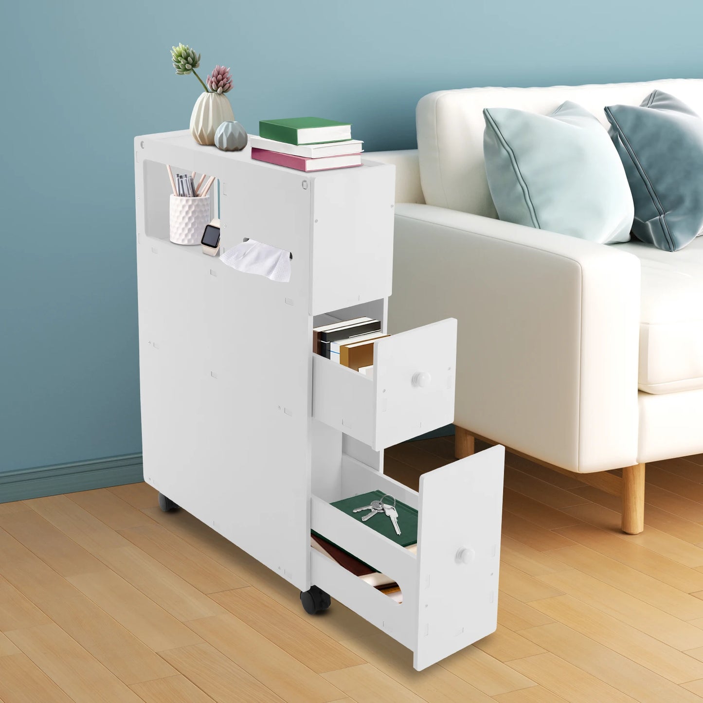 Hign Concerned Bathroom Storage Cabinet Narrow Floor Organizer With Drawers