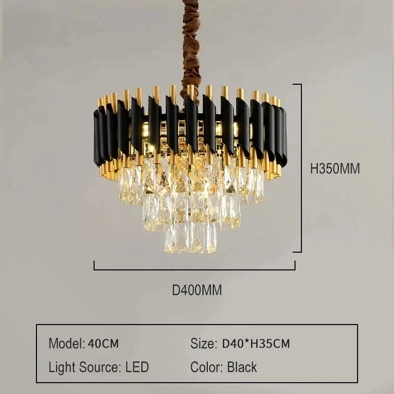 LIMIT LIGHT Luxury Crystal Chandelier LED Pendant Light Living Room