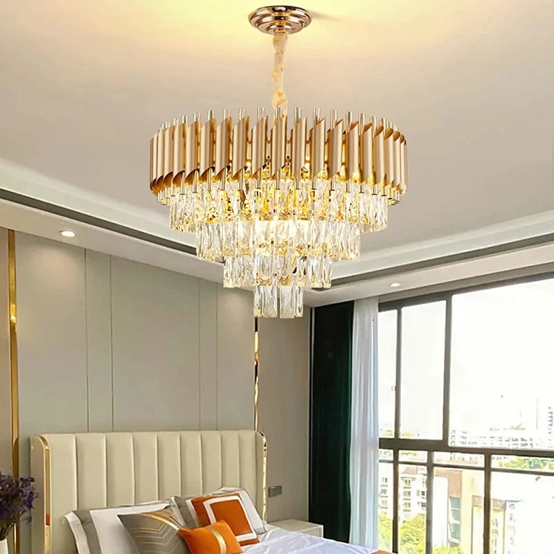LIMIT LIGHT Luxury Crystal Chandelier LED Pendant Light Living Room