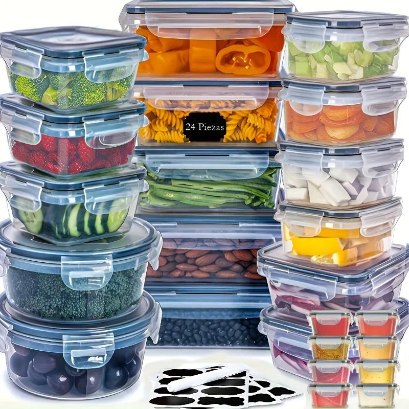 Hign-concerned BPA Free 24 Containers Food Storage Set With Lids