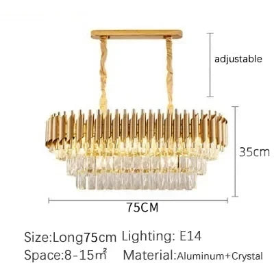LIMIT LIGHT Luxury Crystal Chandelier LED Pendant Light Living Room
